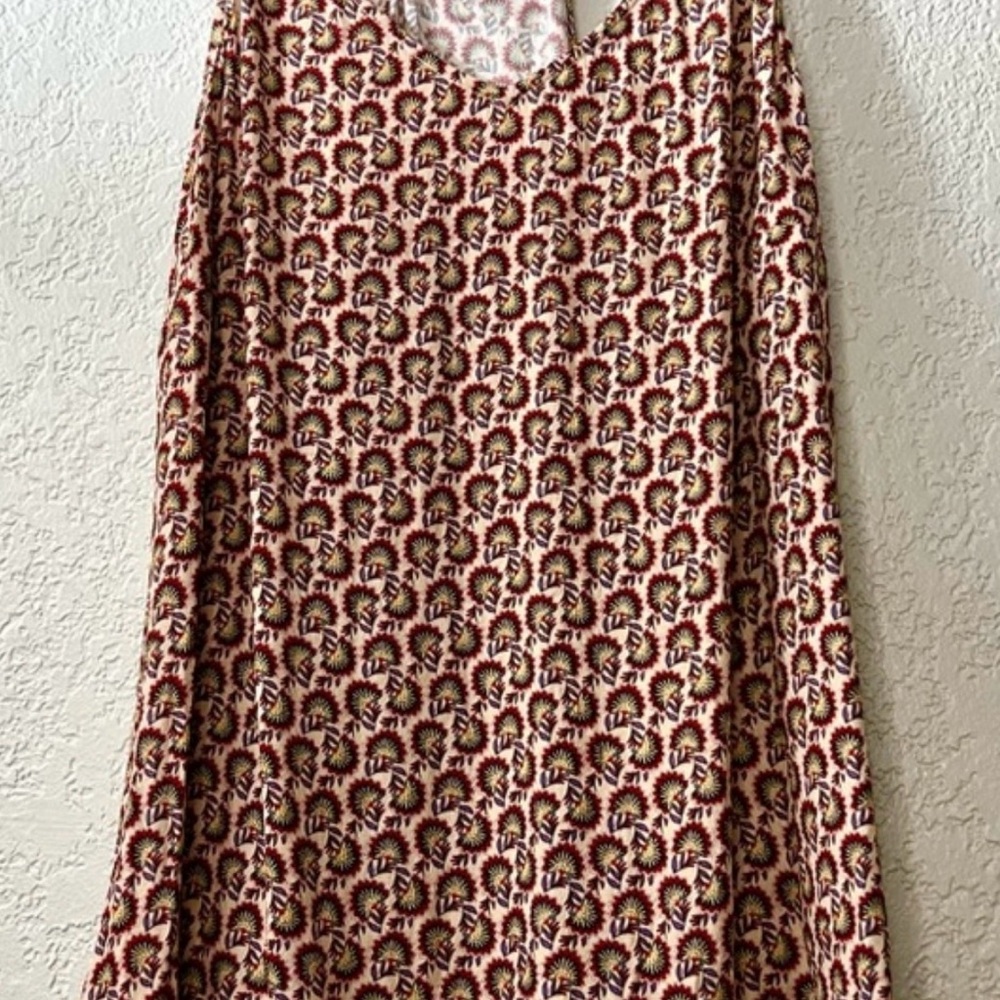 CAbi Floral Poem Cami  - Red, Cream, gold. Large. NWOT. 21.5” pit to pit